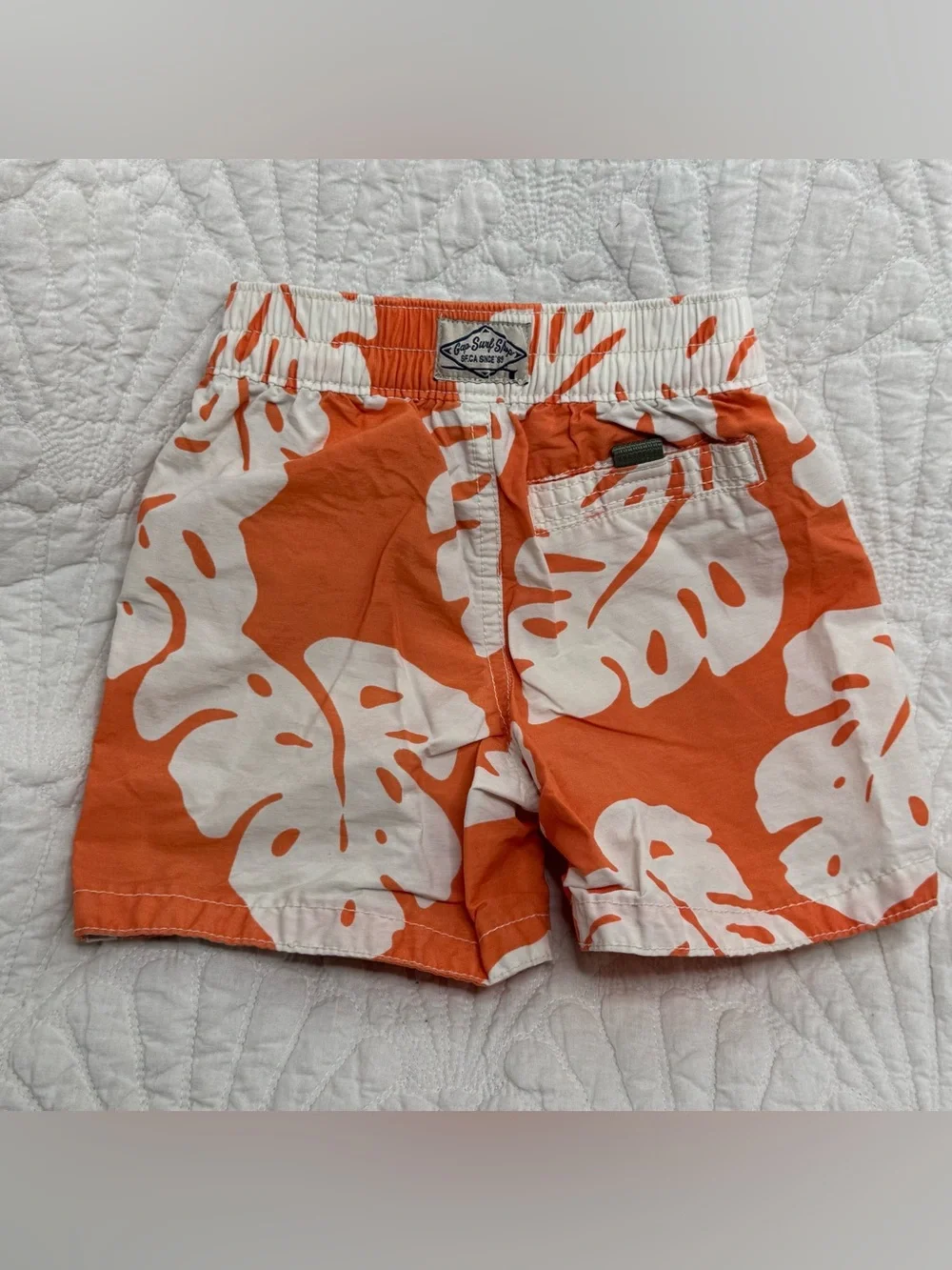 Baby Gap -Longboard Riders Club Orange & White Kids Swim Trunks -2T